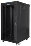 Lanberg Free-standing cabinet 19 inches 22U 600x800 glass doors LCD (flat pack) v2 black (FF01-6822-12BL) - vexio
