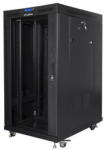 Lanberg Free-standing cabinet 19 inches 22U 800x1000 glass doors LCD (flat pack) V2 black (FF01-8022-12BL) - vexio