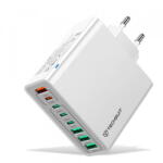 Techsuit Incarcator Retea Techsuit CHPD224, 65W, 3.25A, 4 x USB-A - 4 x USB-C, Alb (inc/372274)