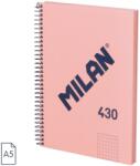 MILAN 1918-as sorozatú jegyzetfüzet, A5, 80 lapos, spirálozott matematikai jegyzettömb, keményfedeles, karton