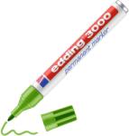 edding Marker permanent edding 3000 - verde deschis - 10 pixuri - vârf rotund 1, 5-3 mm - marker permanent cu uscare rapidă - impermeabil, rezistent la pete - pentru carton, plastic, lemn, metal - marker uni