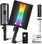 NEEWER Stick de lumină video LED NEEWER RGB1 cu ușoară din metal, bară tactilă/control APP, stick de lumină magnetică Lumină video RGB, stick de lumină portabil reglabil 3200K-5600K CRI98+ cu baterie de 6400