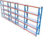 HD Regal FLEX300-Z655 Salgó polcrendszer KOMPLETT 6, 5 m (250 x 40 cm / 5 polc)