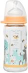 Nip Biberon din sticla Nip cu gura larga, 240 ml, fetita, suzeta din silicon M (NIP35064)