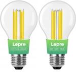 Lepro Set 2 Becuri LED Filament LEPRO 100094-WW-EU-2, E27, 7.2W, 1521lm, 2700K Alb Cald, Clasa A, 50000 Ore (64084)
