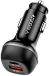VEGER CC62-1A1C autós töltő 51W USB-C + USB-A PD QC - fekete (6970453555416)
