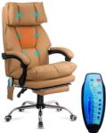 Chairs ON Scaun de birou cu masaj și încălzire OFF 414 Bej - Piele ecologică, ergonomic, suport 150 kg