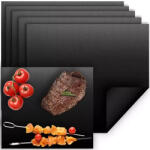 Ruhhy Tapadásmentes teflon grillszőnyeg és sütőlap alátét 5 db-os készletben, 40x33 cm-es méretben, fekete