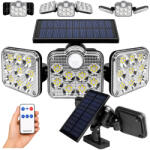 Malatec Kültéri szolár kerti lámpa 138 led-es fényforrással, mozgás- és alkonyérzékelővel, 1600 mAh-s akkumulátorral, távirányítóval