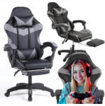 Malatec Ergonomikus kagylóüléses gamer szék és irodai forgószék kihúzható lábtartóval, 150 kg-os teherbírással, állítható párnákkal