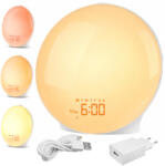 Izoxis Digitális fényébresztő óra és napkelte szimulátor FM rádióval, kettős ébresztési funkcióval és RGB LED hangulatfénnyel