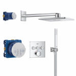 GROHE QuickFix Precision SmartControl falsík alatti szögletes termosztátos zuhanyrendszer króm 1072460000 (1072460000)