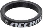  Karbon kormánytávtartó alátét 1-1/8" Accent, 5mm fekete, fehér logó (P0726)