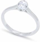 White & Black 0, 5 karátos gyémánt eljegyzési gyűrű - ovális - Bezel - GIA (AU14966)