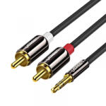 UGREEN Cablu Audio 3.5mm - 2 x RCA UGREEN AV116, 2m, Negru - gsmboutique