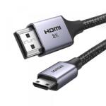UGREEN Cablu Video UGREEN HD163, miniHDMI - HDMI, 8K, 2m, Gri - gsmboutique