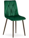 FDY Set 4 Scaune Bucatarie/Dining Fido Picioare Finisaj Lemn Culoare Nuc , Catifea Verde