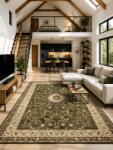 LOTOS Covor Lotos 523-310, Marime 300 x 400 cm, Crem, Verde, Inaltime Fir 8 mm, Antialergic, Polipropilena, Living, Dormitor, Sufragerie, Birou Covor
