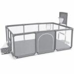 Flippy Tarc de Joaca pentru Copii DNT-109, Flippy, Model Spatiu Fotbal si Basketball, 230 x 122 x 65 cm, Margini Acoperite Structura de Protectie pentru Interior, ABS si Poliester rezistent, Gri (167193)