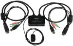 StarTech 2 Port USB HDMI Cable KVM Switch with Audio and Remote Switch - USB Powered (SV211HDUA)