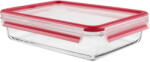 emsa CLIP & CLOSE glass food storage container 2.0 liters (transparent/red, rectangular) (N1041100) - vexio