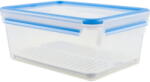 emsa CLIP & CLOSE food storage container 3.7 liters (transparent/blue, rectangular, with drip tray) (512888) - vexio
