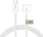 Tech-Protect Cablu USB-C la MagSafe 3 Tech-Protect MMC01 Ultraboost 140W 2 m alb (5906302323296)