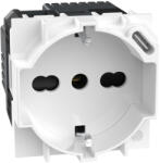 Legrand Priza schuko standard german italian 2M cu USB Tip C Living Now Bticino alb KW4140A16USB (KW4140A16USB)