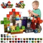  Mágneses Építőkockák, Kreatív Montessori Játék, Mágneses Játék (Magnetyczne klocki do budowania)