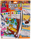 WeCool Toys Carte de colorat magică Scentos, Junglă, set de 12 bucăți (10491A)