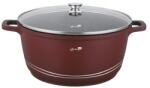 Bachmayer Oala mare marmorata 17, 5 L, 40 cm, cu capac de sticla, antiaderenta, pentru zacusca, bulion, gemuri si compoturi, inductie, Bachmayer BM 7753-40
