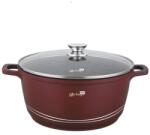 Bachmayer Oala mare marmorata 13, 5 L, 36 cm, cu capac de sticla, antiaderenta, pentru zacusca, bulion, gemuri si compoturi, inductie, Bachmayer BM 7753-36