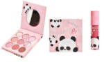 Kevin&Coco Set de Machiaj, KevinCoco, Paleta de Farduri pentru Pleoape si Lipgloss, 10.2x10.2x1.5cm, Model Panda, Multicolor