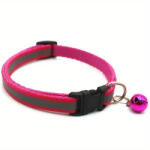 Zgarda reflectorizanta pentru pisica sau caine, cu clopotel, reglabila - Fucsia (OEM)