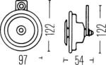 HELLA Signal Horn - compatibil Bmw. Vw - HELLA-3AL 002 952-811 (HELLA3AL002952811)