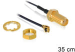 Delock Cablu de antenă Delock, conector compatibil SMA Jack Bulkhead MHF/U. FL-LP-088, 350 mm 1, 37