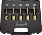 ABRABORO 5 részes GOLD PRÉMIUM csempe- és kerámiafúró készlet M14 befogással 6-8-10-12-14mm (020351800001)