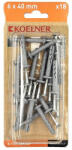 Koelner - Rawlplug Lapos peremes dübel beüthető csavarral 6x60mm (04872)