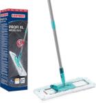 Leifheit Mop pentru pardoseli Profi XL Micro Duo, prietenos cu spatele, cu mâner din oțel de 146 cm, mop cu clichet pentru picior, husă din microfibră pentru gresie și laminat, articulație pivotantă la 360 de 