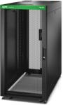 APC by Schneider Electric Easy Rack 600mm/24U/1200mm, tetővel, oldalsó panellel, kerekekkel, lábakkal és 4 konzollal, alj nélkül, fekete (ER6422) (ER6422)