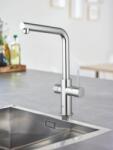 GROHE Baterie bucatarie Grohe 1010680001, 0.6 bar, 378 mm, 221 mm, 1 orificii instalare, 3 sprayuri, 150 unghi pivotare, Crom (1010680001)