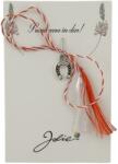 Jolie Martisor Traditional, Jolie, Model POTCOAVA, cu Snur Impletit Alb/Rosu, 8.5 x 5.5 cm, Argintiu (CR-165725)