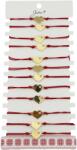  Bratara Martisor pentru Dama, Jolie, Model Inima mica, Set 12 bucati, Pandativ Auriu din Inox cu Snur Rosu Ajustabil (CR-127990)