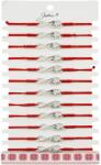 Jolie Martisor Bratara Impletita cu Pandantiv din Inox, Jolie, pentru Dama, Set 12 bucati, Snur Rosu Textil, Dimensiune Reglabila, Model Love Infinit (CR-128097)