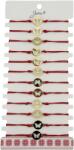  Bratara Martisor pentru Dama, Jolie, Model Fluture in Moneda, Set 12 bucati, Pandativ Auriu din Inox cu Snur Rosu Ajustabil (CR-127987)