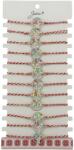 Jolie Bratara Martisor pentru Dama, Jolie, Model Copacel Colorat, Set 12 bucati, Pandativ Argintiu din Inox cu Elemente Multicolore, Snur Alb/Rosu (CR-128141)