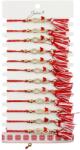 Jolie Martisor Bratara cu Ciucure pentru Dama, Jolie, Model Infinit cu Fluture, Set 12 bucati, Pandativ din Inox cu Pietre, Snur Reglabil, Rosu/Alb (CR-128068)