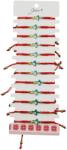 Jolie Martisor Bratara pentru Dama si Copii, Jolie, Model Fetita cu Pasare, Set 12 bucati, Pandantiv Emailat, Snur Reglabil, Rosu/Multicolor (CR-128021)