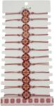 Jolie Bratara Martisor pentru Dama, Jolie, Model Rotund Port Traditional, Set 12 bucati, Pandativ din Aliaj cu Print Traditional, Snur Ajustabil Impletit, Alb/Rosu (CR-128165)