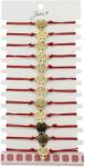 Jolie Bratara Martisor pentru Dama, Jolie, Model Copac in Inima, Set 12 bucati, Pandativ din Inox Auriu, Snur Ajustabil Impletit, Rosu (CR-127991)